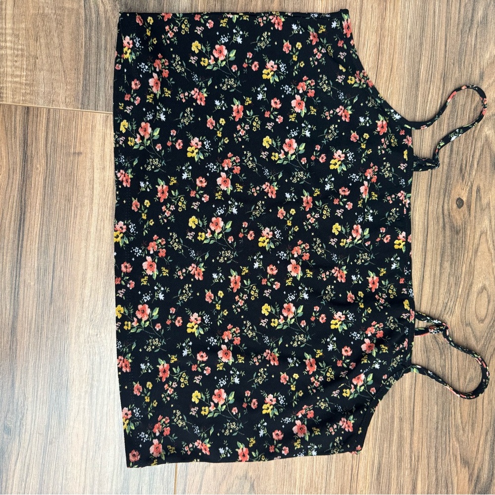 Forever 21 Black Floral Tank Top